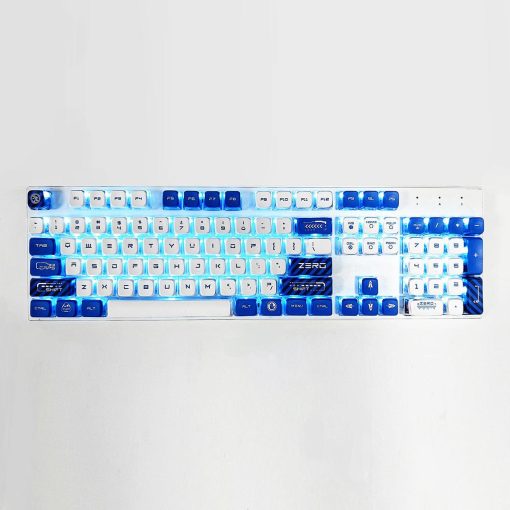 Cherry Profile Dye-Sub PBT Keycap Set - Blue and White - Image 2