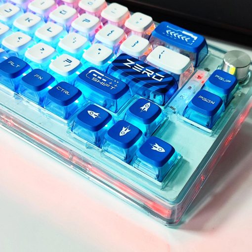 Cherry Profile Dye-Sub PBT Keycap Set - Blue and White - Image 4