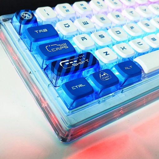 Cherry Profile Dye-Sub PBT Keycap Set - Blue and White - Image 5