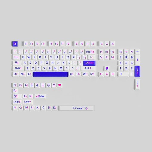 Cherry Profile Double-Shot PBT Keycap Set - Klein Blue Large Characters