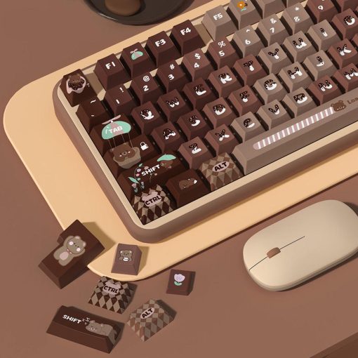 Cherry Profile Dye-Sub PBT Keycap Set - Lucky Bear Brown Gradient - Image 5