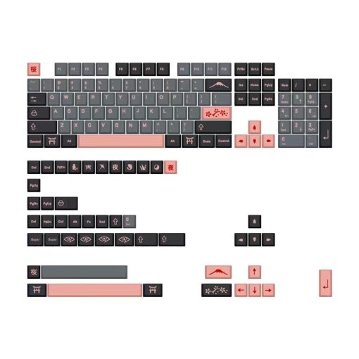 Cherry Profile Dye-Sub PBT Keycap Set - Yozakura Cherry Blosoms at Night