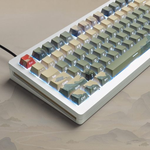 Cherry Profile Dye-Sub PBT Keycap Set - The Courtyard with Hibiscus - Image 5