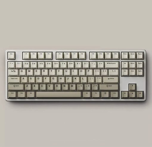 Retro Cherry Profile PBT Double-Shot Keycap Set - Warm Gray - Image 3
