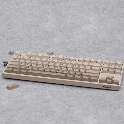 Retro Cherry Profile PBT Double-Shot Keycap Set - Warm Gray - Image 4